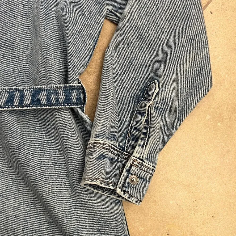 Girl H&M Denim Button-Up Dress with Belt